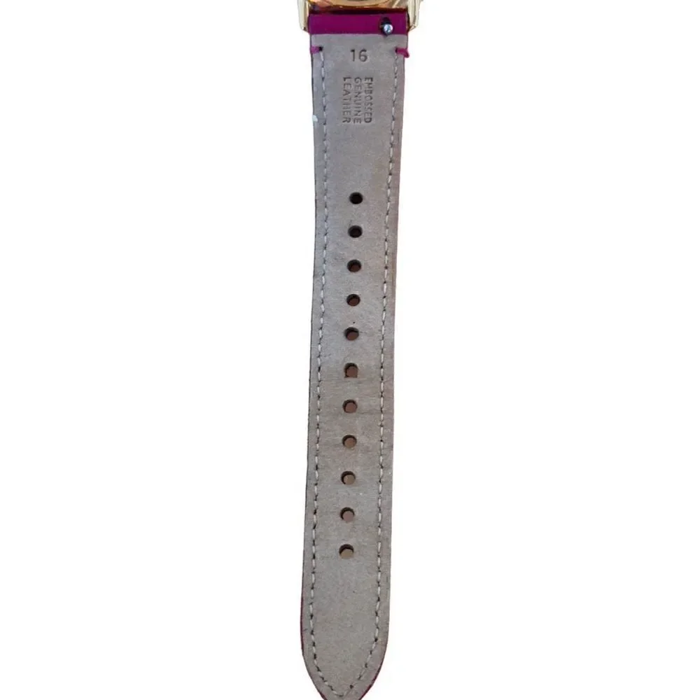 FOSSIL Prismatic Galaxy Three Hand Fuchsia Leather Band Raised Crystal Analog Wa - Picture 6 of 10